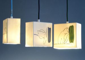 luminaires porcelaine de la Collection Chats