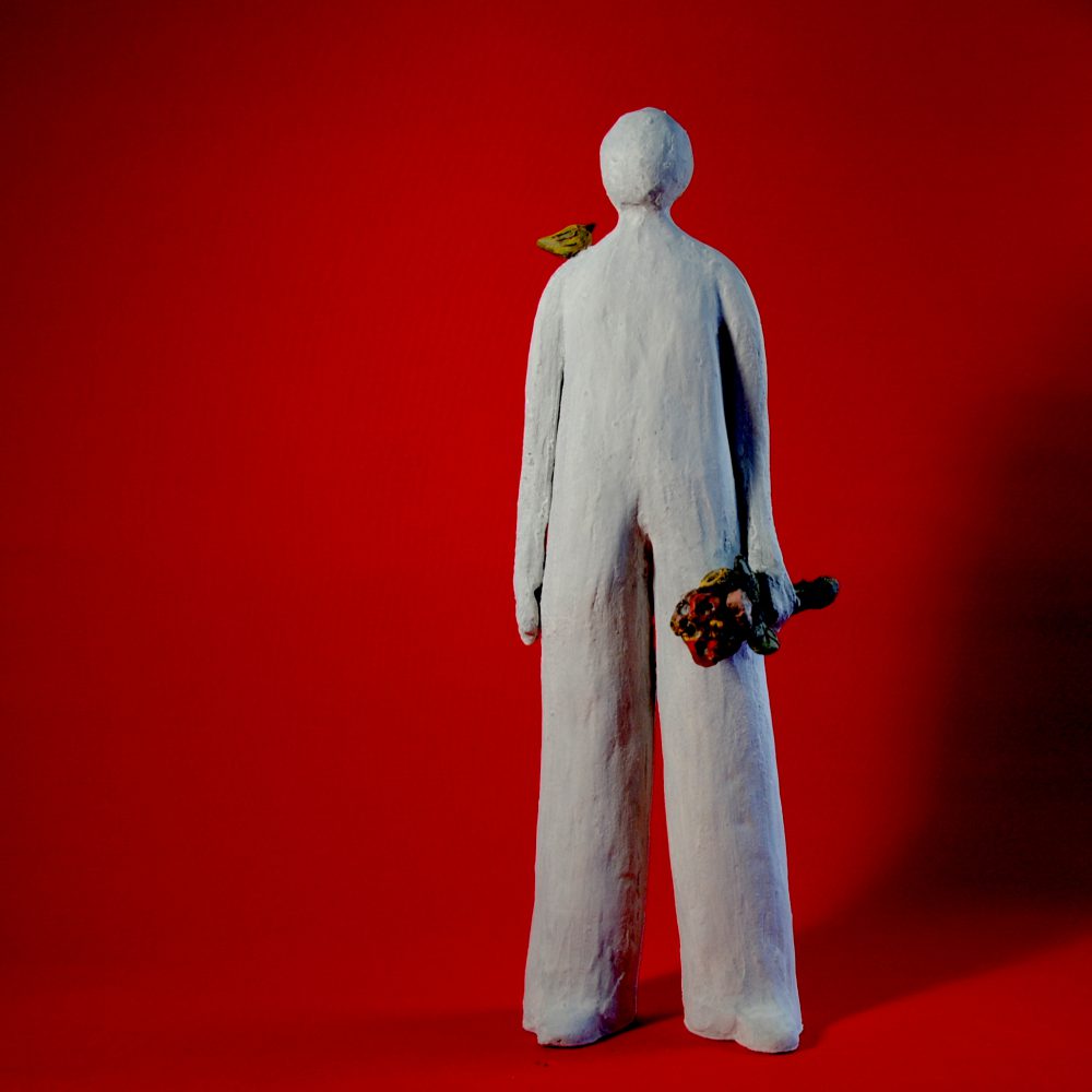 l'homme au bouquet de fleur